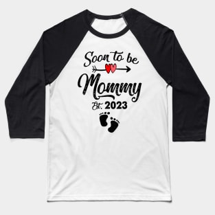 Soon To Be Mommy Est 2023 Floral Baseball T-Shirt